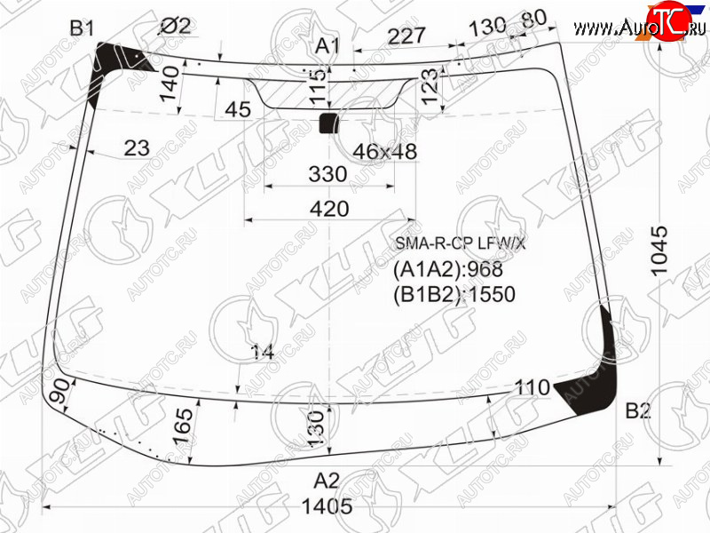 10 299 р. Стекло лобовое HONDA STREAM 06-14 XYG SMA-R-CP LFW/X  с доставкой в г. Майкоп