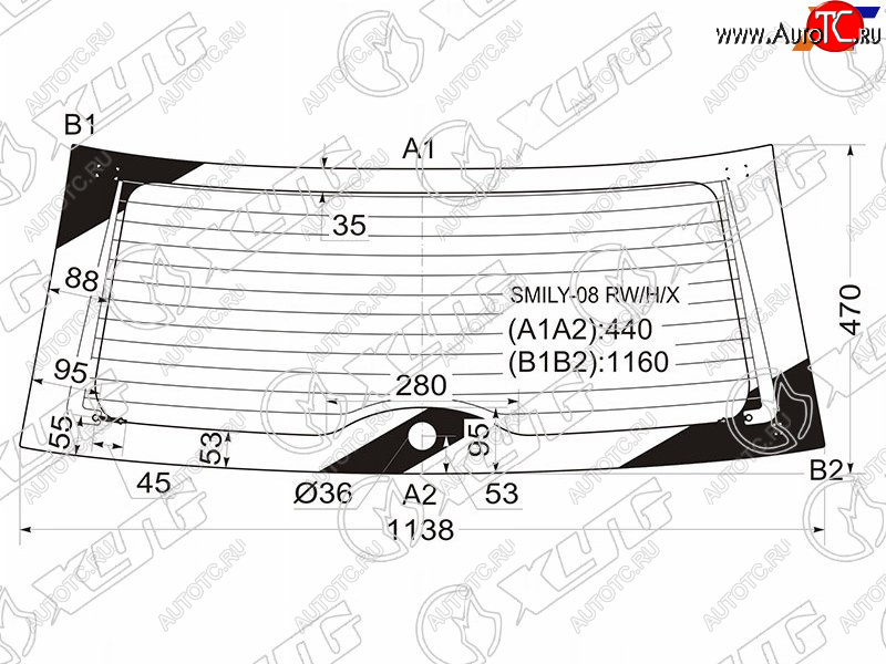 13 199 р. Стекло заднее (Цвет зеленый Обогрев) Lifan Smily 10-17 XYG SMILY-08 RW/H/X  с доставкой в г. Майкоп