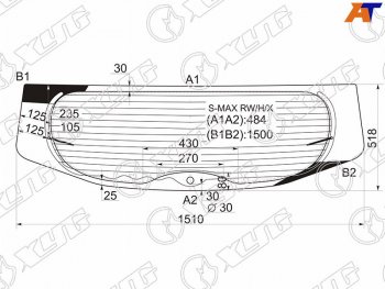 10 549 р. Стекло заднее (Цвет зеленый Обогрев) Ford S-MAX 06-15 XYG S-MAX RW/H/X  с доставкой в г. Майкоп. Увеличить фотографию 3