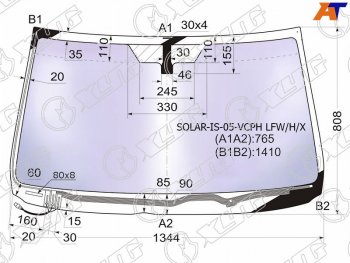 21 549 р. Стекло лобовое (Атермальное Обогрев щеток) Lexus IS 05-16 XYG SOLAR-IS-05-VCPH LFW/H/X  с доставкой в г. Майкоп. Увеличить фотографию 1