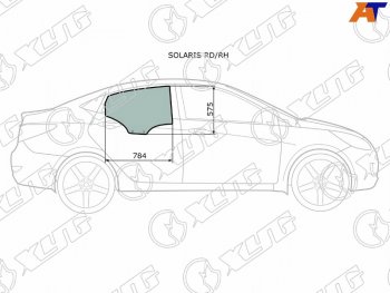 2 399 р. Стекло боковое опускное (Сзади Справа Цвет зеленый) Hyundai Solaris 10-17  Accent 11-17 XYG SOLARIS RD/RH  с доставкой в г. Майкоп. Увеличить фотографию 1
