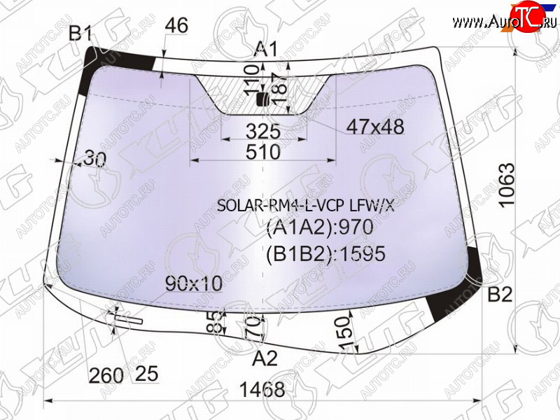 23 399 р. Стекло лобовое атермальное HONDA CR-V RM1RM4 12-17 (Solar-X защита от ультрафиолета)                XYG SOLAR-RM4-L-VCP LFW/X  с доставкой в г. Майкоп