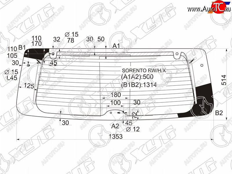 10 549 р. Стекло заднее (Цвет зеленый Обогрев) Kia Sorento 02-09 XYG SORENTO RW/H/X  с доставкой в г. Майкоп