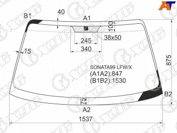 5 999 р. Стекло лобовое Hyundai Sonata 98-13  Kia Optima 00-05  Magentis 00-06 XYG SONATA99 LFW/X  с доставкой в г. Майкоп. Увеличить фотографию 1