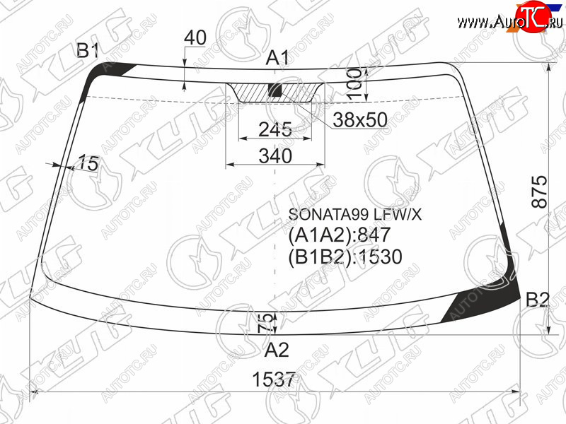 5 999 р. Стекло лобовое Hyundai Sonata 98-13  Kia Optima 00-05  Magentis 00-06 XYG SONATA99 LFW/X  с доставкой в г. Майкоп