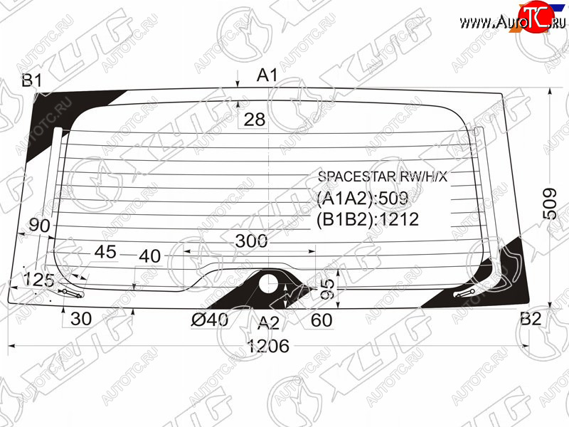 9 549 р. Стекло заднее (Цвет зеленый Обогрев) Mitsubishi Space Gear 94-07  Space Star 98-05 XYG SPACESTAR RW/H/X  с доставкой в г. Майкоп