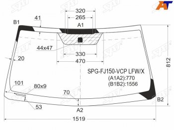 7 199 р. Стекло лобовое Toyota Land Cruiser Prado (J150) 09-17  Lexus GX460 09-19                            SAT SPG-FJ150-VCP LFW/X  с доставкой в г. Майкоп. Увеличить фотографию 1
