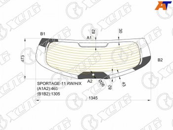 7 299 р. Стекло заднее (Цвет зеленый Обогрев под спойлер) Kia Sportage 10-16 XYG SPORTAGE-11 RW/H/X  с доставкой в г. Майкоп. Увеличить фотографию 2