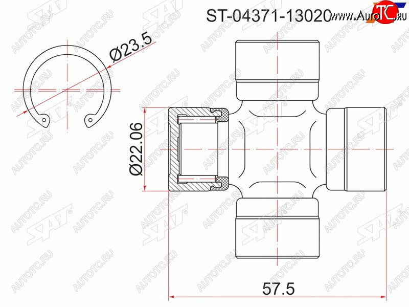 287 р. Крестовина кардана TOYOTA NOAH #R##ST195ST215SV35SUBARU FORESTER SF5 97-02 SAT ST-04371-13020  с доставкой в г. Майкоп