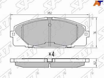 Колодки тормозные перед FL-FR SAT Toyota Hiace H200 минивэн (Япония) дорестайлинг  (2004-2007) (с керамическим наполнением)
