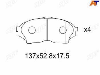 1 299 р. Колодки тормозные передние FR-FL SAT Toyota Chaser (1996-2001)  с доставкой в г. Майкоп. Увеличить фотографию 2