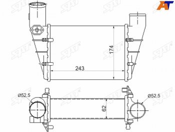 4 199 р. Интеркулер AUDI A4S4 94-98A6 97-04VW PASSAT B5 97-00 SAT ST-058145805G  с доставкой в г. Майкоп. Увеличить фотографию 1