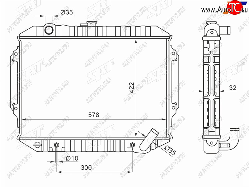 12 699 р. Радиатор охлаждающей жидкости SAT Mitsubishi Pajero 2 V30/V40 5 дв. дорестайлинг (1991-1997)  с доставкой в г. Майкоп