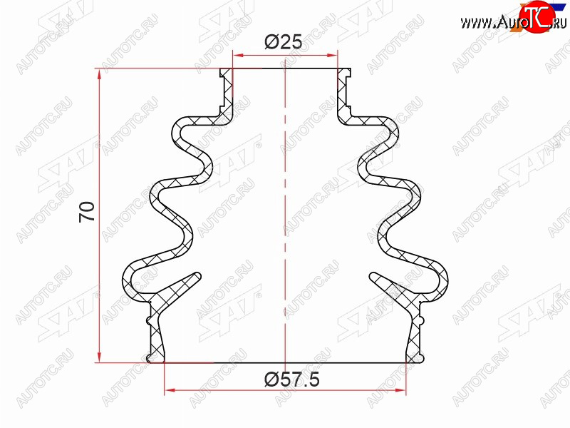 389 р. Пыльник шрус наружный зад  BMW X5 E53 00-06 M54M57M62 5-SERIES E39 96-03 M62M51M57 7-SERIES 94 SAT ST-105-0009  с доставкой в г. Майкоп