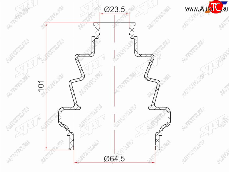 369 р. Пыльник шрус внутренний OPEL ASTRA H 04-SIGNUM  03-08VECTRA C 02-08ZAFIRA B 05- SAT ST-105-0014  с доставкой в г. Майкоп