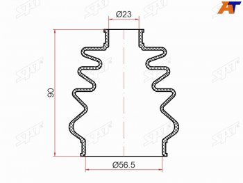329 р. Пыльник шрус наружный CHEVROLET AVEO T200250 05-15LACETTI J200 04-13LANOS T100 05-09 SAT ST-105-0012  с доставкой в г. Майкоп. Увеличить фотографию 2