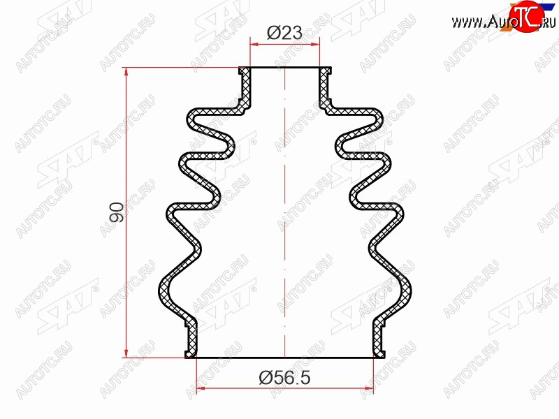 329 р. Пыльник шрус наружный CHEVROLET AVEO T200250 05-15LACETTI J200 04-13LANOS T100 05-09 SAT ST-105-0012  с доставкой в г. Майкоп