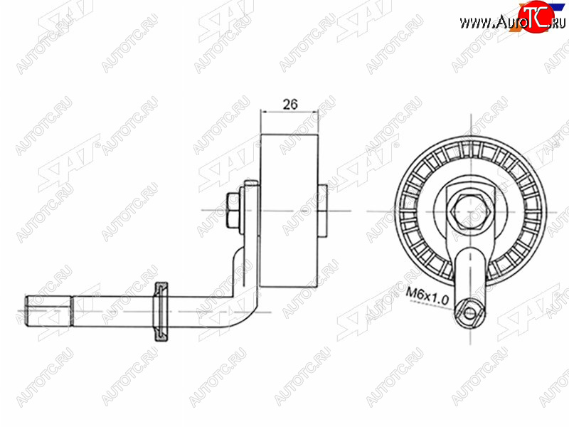 1 129 р. Натяжитель приводного ремня BMW 35X3X5 2,02,53,0D SAT ST-11287807021  с доставкой в г. Майкоп