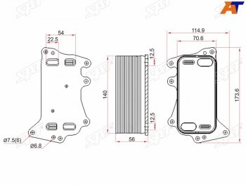 2 099 р. Радиатор масляный АКПП BMW 3-SERIES F30 11-5-SERIES F10 10-X5 F15 13-X6 F16 13- SAT ST-11428510856  с доставкой в г. Майкоп. Увеличить фотографию 1