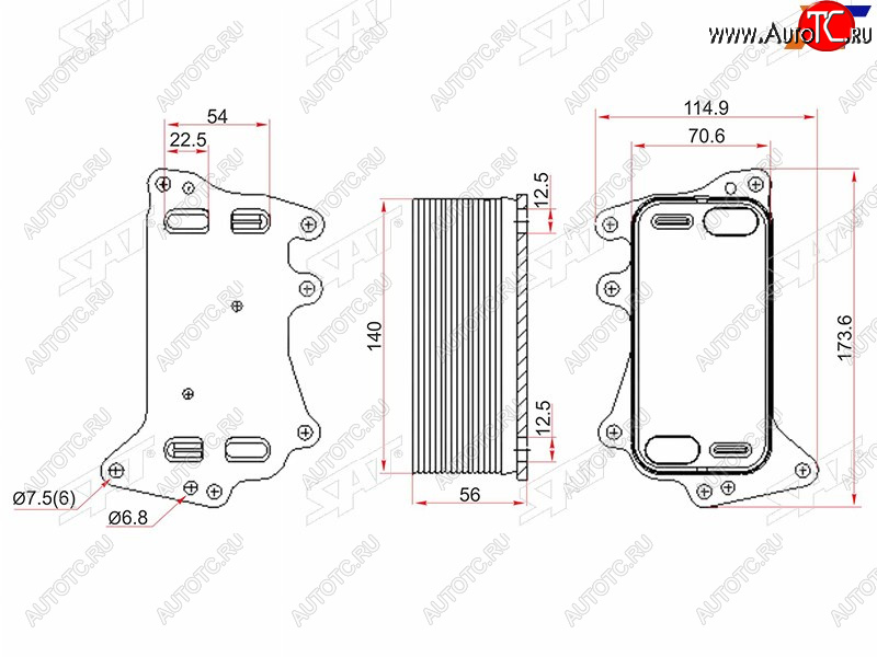 2 099 р. Радиатор масляный АКПП BMW 3-SERIES F30 11-5-SERIES F10 10-X5 F15 13-X6 F16 13- SAT ST-11428510856  с доставкой в г. Майкоп