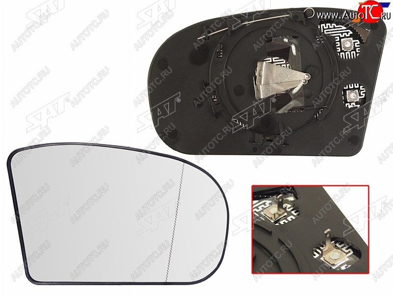 839 р. Полотно зеркала Mercedes-Benz C-Class 00-08  E-Class 02-06 (Справа Обогрев асферическое) SAT ST-121-0036  с доставкой в г. Майкоп