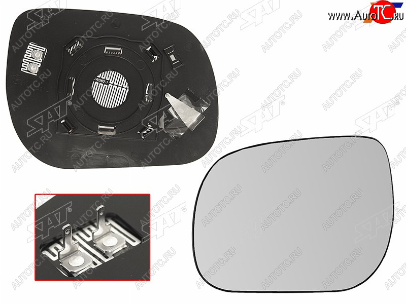 919 р. Полотно зеркала Toyota RAV4 (XA30) 05-13 (Слева Обогрев сферическое) SAT ST-121-0083  с доставкой в г. Майкоп