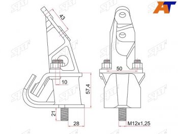 2 259 р. Подушка двигателя RH TOYOTA LITETOWN KR42 98- 7K SAT ST-12301-13160  с доставкой в г. Майкоп. Увеличить фотографию 1