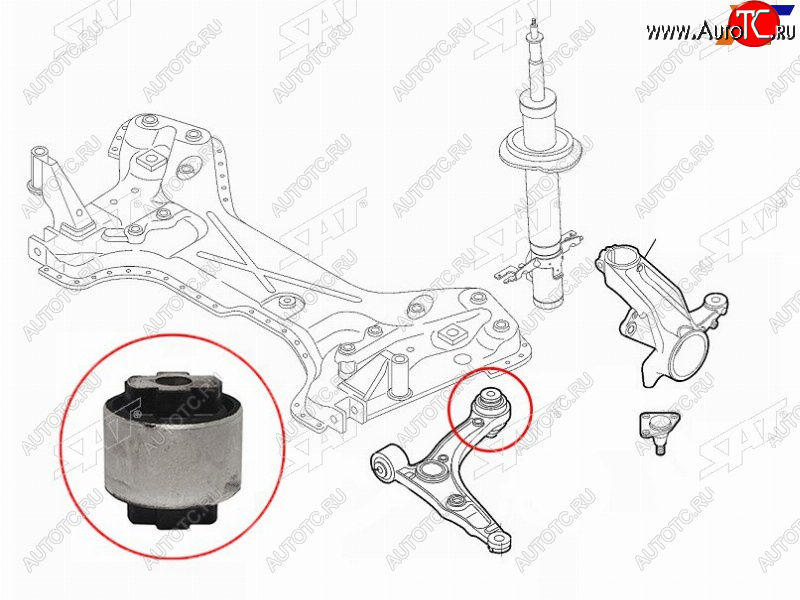 969 р. Сайлентблок Peugeot Boxer 06-  Citroen Jumper 06-  Fiat Ducato 06- SAT ST-1352227080-BU2  с доставкой в г. Майкоп