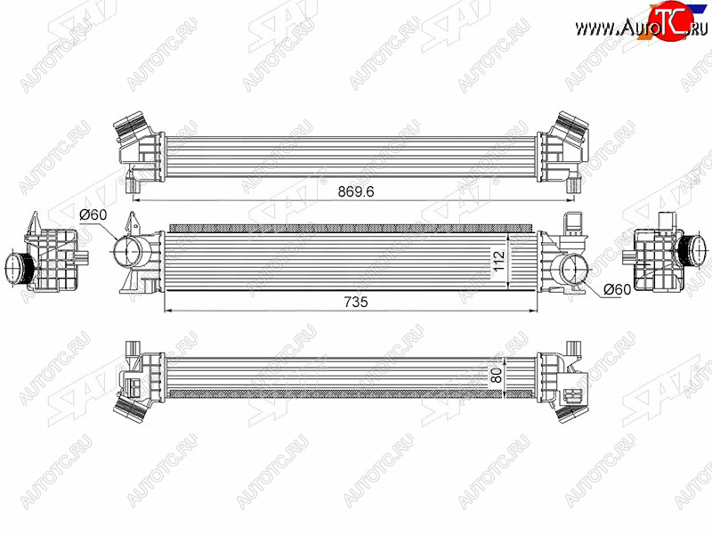 8 799 р. Интеркулер CITROEN JUMPER 14-FIAT DUCATO 14-PEUGEOT BOXER 14- SAT ST-1382428080  с доставкой в г. Майкоп