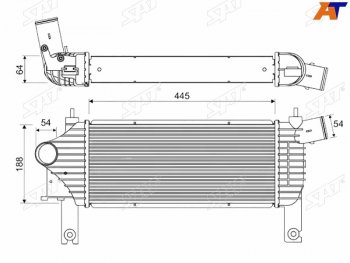 8 649 р. Интеркулер NISSAN NAVARA 04-PATHFINDER 05- SAT ST-14461-EB360  с доставкой в г. Майкоп. Увеличить фотографию 1
