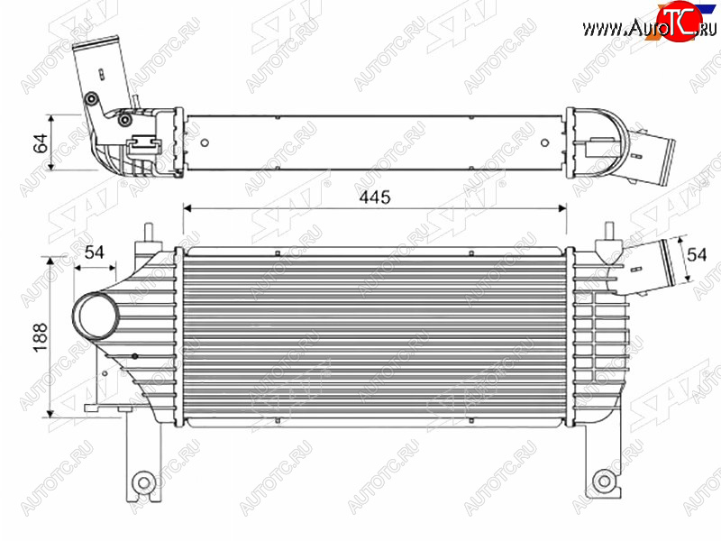 8 649 р. Интеркулер NISSAN NAVARA 04-PATHFINDER 05- SAT ST-14461-EB360  с доставкой в г. Майкоп
