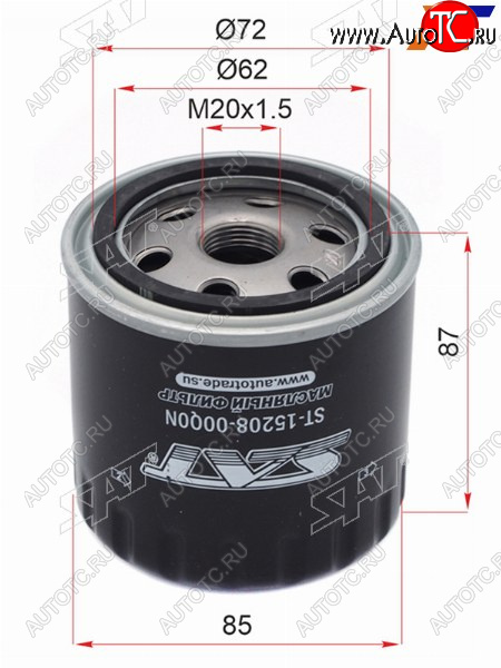 227 р. Фильтр масляный SAT  INFINITI QX70  S51 (2013-2020), Nissan Navara  2 D40 (2010-2016), Nissan Pathfinder  R51 (2009-2014)  с доставкой в г. Майкоп
