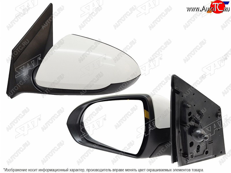 2 599 р. Боковое левое зеркало (механическое) SAT  Hyundai Solaris  HCR (2017-2022) седан дорестайлинг, седан рестайлинг (неокрашенное)  с доставкой в г. Майкоп