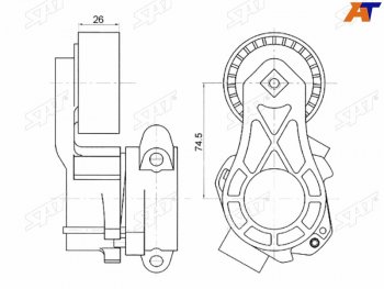2 099 р. Натяжитель приводного ремня PEUGEOT BOXERFIAT DUCATOCITROEN JUMPERFORD TOURNEOTRANSIT 2,2 06- SAT ST-1611424780  с доставкой в г. Майкоп. Увеличить фотографию 1