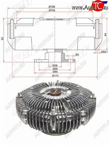 8 999 р. Вискомуфта TOYOTA LAND CRUISERTUNDRA09- SEQUOIA 07-LEXUS LX570 07- SAT ST-16210-38071  с доставкой в г. Майкоп