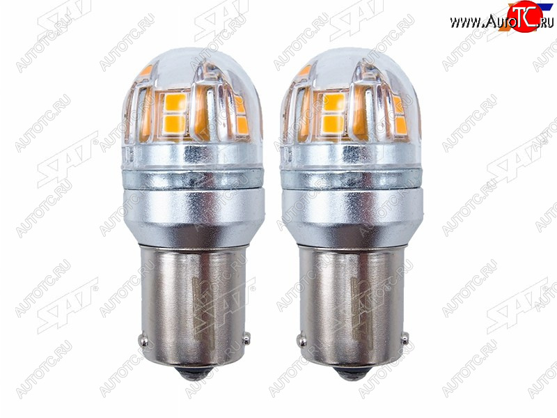 829 р. Лампа дополнительного освещения 12V PY21W 2.8W320LM  Canbus LED Оранжевая (Комплект 2 шт.) SAT ST-175-0066  с доставкой в г. Майкоп