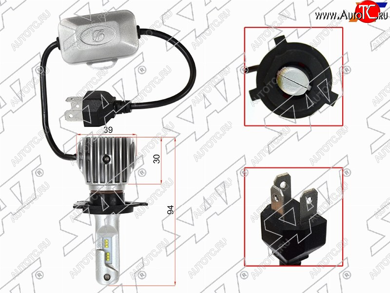 3 079 р. Комплект светодиодных ламп H4 20W3600LM LED SAT ST-175-0068  с доставкой в г. Майкоп