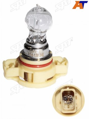 349 р. Лампа головного освещения галогенная H16 PSX24W 12V24W (Цоколь H16 Евро) SAT ST-175-0080  с доставкой в г. Майкоп. Увеличить фотографию 1