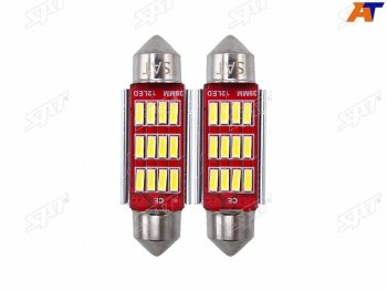 223 р. Лампа дополнительного освещения 12V C5W 9x39мм Canbus LED (Комплект 2 шт.) SAT ST-175-0077  с доставкой в г. Майкоп. Увеличить фотографию 1