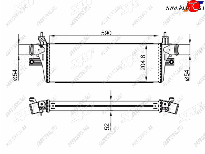 9 499 р. Интеркулер TOYOTA HILUX REVO 15- SAT ST-179400L110  с доставкой в г. Майкоп