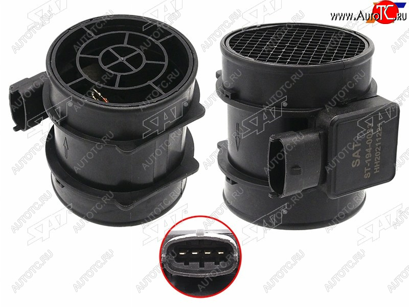 2 299 р. Расходомер воздуха OPEL ASTRA G 98-05 ASTRA H 04-10 CORSA C 00-06 VECTRA B 95-03 VECTRA C 02-08  SAT ST-194-0033  с доставкой в г. Майкоп