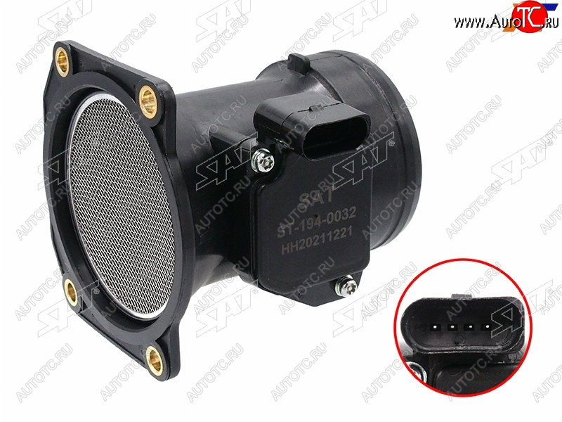 2 499 р. Расходомер воздуха VW PASSAT 98-05 SKODA OCTAVIA 97-11 AUDI A4 98-07 SAT ST-194-0032  с доставкой в г. Майкоп