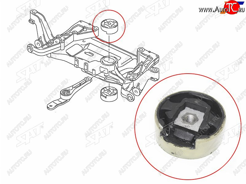 819 р. Сайлентблок Audi A3 03-13  Q3 11-19  Skoda Octavia 04-13  Volkswagen Golf 03-19  Jetta 05-19  P SAT ST-1K0199868Q  с доставкой в г. Майкоп