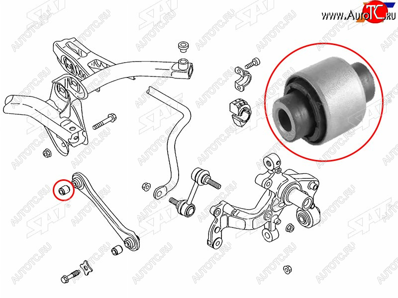 389 р. Сайлентблок Audi A3 03-19  Q3 11-19  Chery Tiggo 4 17-19  Skoda Karoq 17-  Kodiaq 16-22  Octavi SAT ST-1K0501529J-B1  с доставкой в г. Майкоп