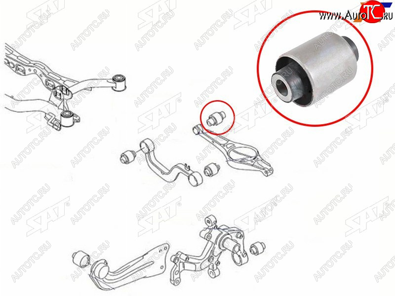 399 р. Сайлентблок Audi A3 03-13  Q3 11-19  Chery Tiggo 4 17-19  Skoda Octavia 04-13  Volkswagen Golf 0 SAT ST-1K0505311AB-B  с доставкой в г. Майкоп
