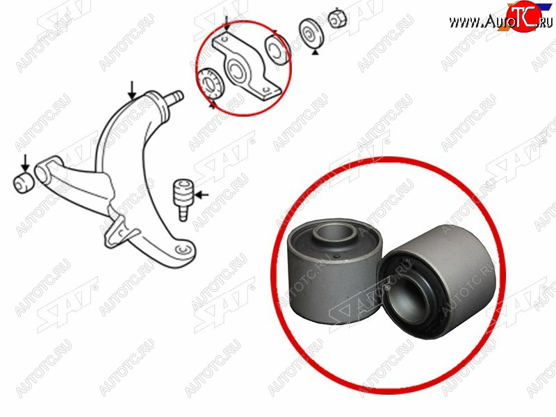 549 р. Сайлентблок Subaru Forester 05-08  Impreza 92-07  Legacy 93-98  Outback 94-03 SAT ST-20201-FA060  с доставкой в г. Майкоп
