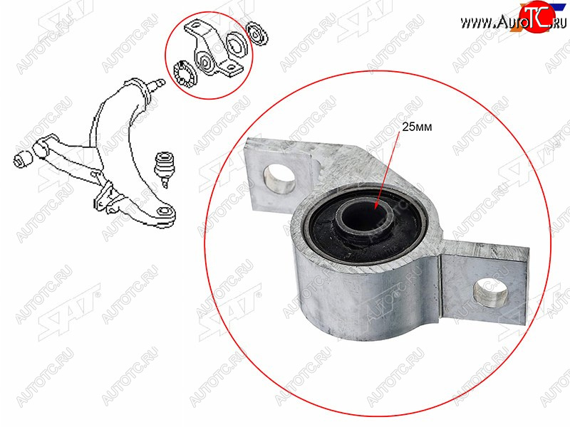 1 199 р. Сайлентблок Subaru Forester 97-08  Impreza 92-07  Legacy 93-98  Outback 94-03 (Перед Слева) SAT ST-20201-AC110  с доставкой в г. Майкоп