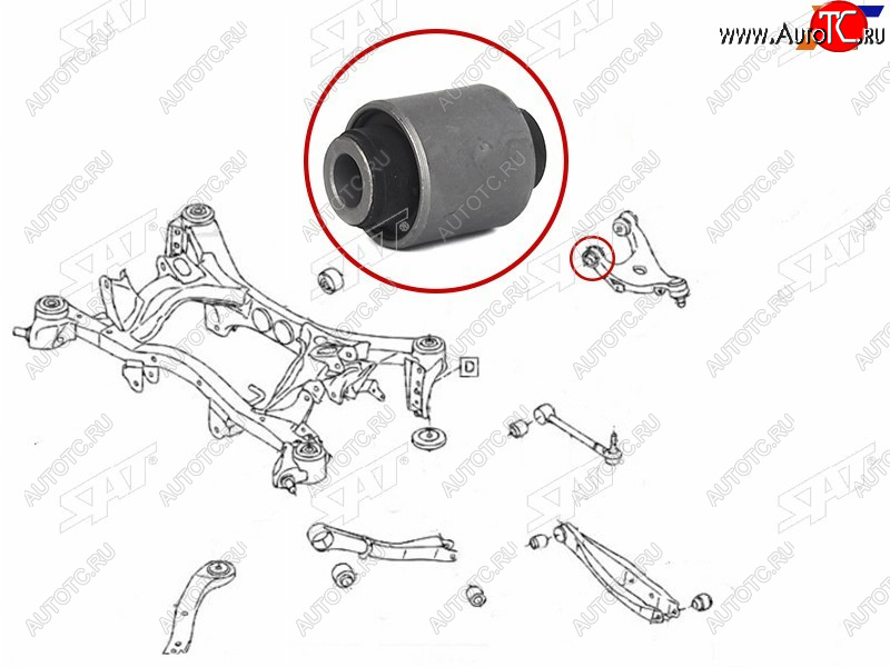 319 р. Сайлентблок Subaru Forester 07-19  Impreza 07-14  Legacy 03-15  Outback 03-15 SAT ST-20252-XA01A-BU  с доставкой в г. Майкоп