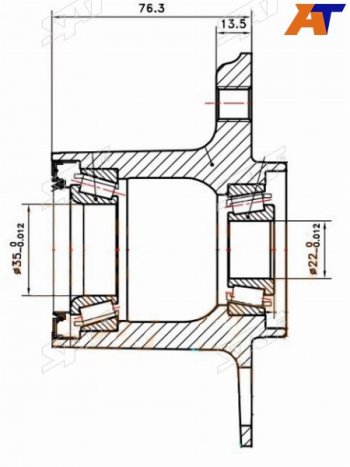 Ступичный узел перед MERCEDES BENZ C-CLASSE 204 2006- SAT ST-2043300625