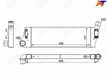 10 449 р. Интеркулер RENAULT MEGANSCENIC 03-09 1,5D1,9D SAT ST-211-0008  с доставкой в г. Майкоп. Увеличить фотографию 1